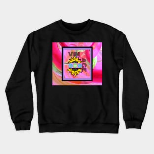 Vintage 1960s Peace Sign Sunflower Pink Psychedelic Crewneck Sweatshirt